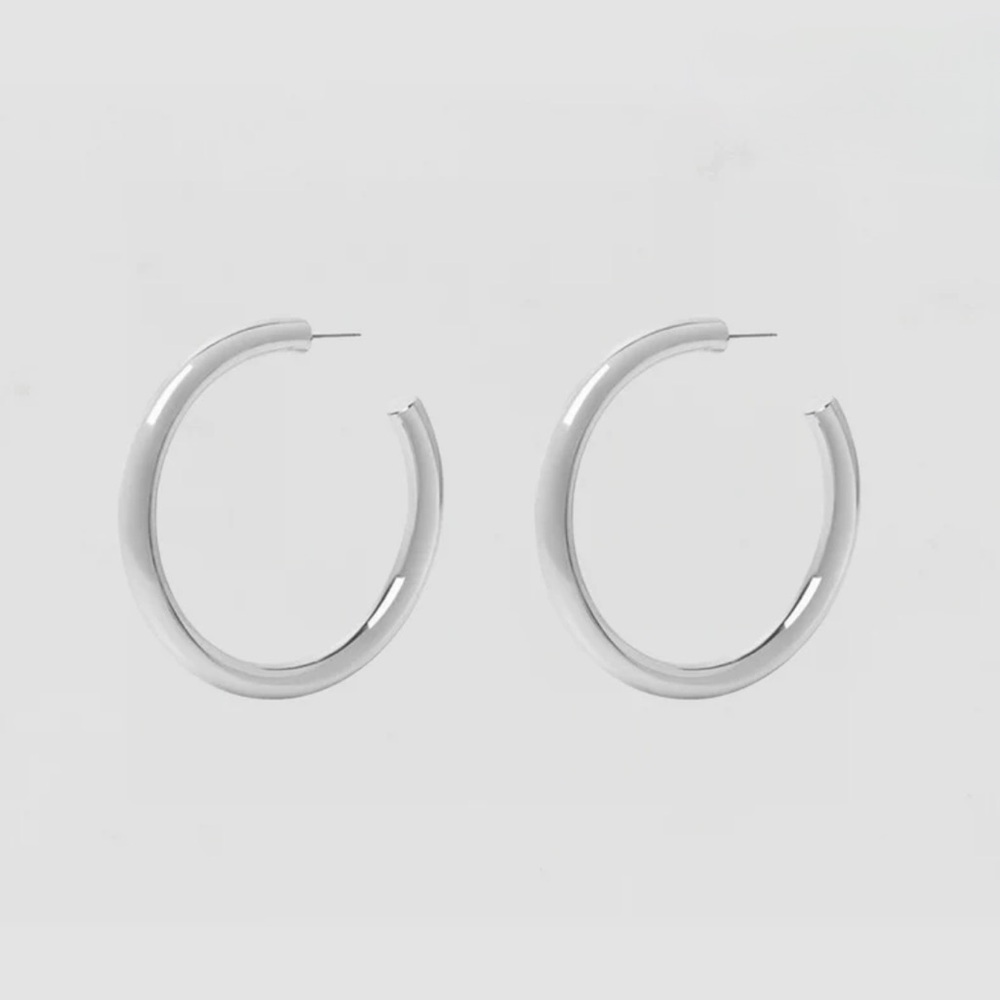 The M Jewelers Sterling Silver Thick Hoop Earrings